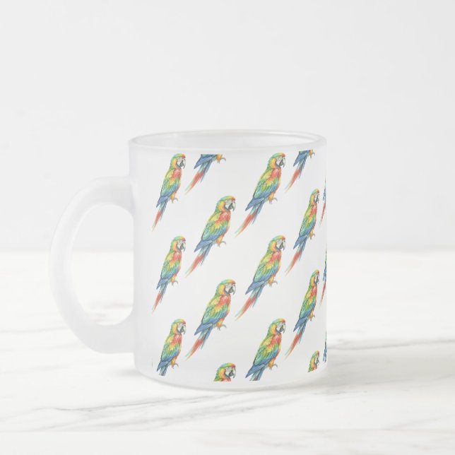 Taza De Cristal Esmerilado Loro (Izquierda)
