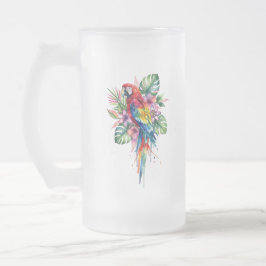 Taza De Cristal Esmerilado Loro