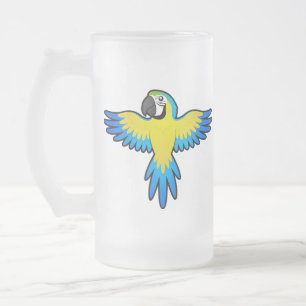 Taza De Cristal Esmerilado Loro de dibujos animados