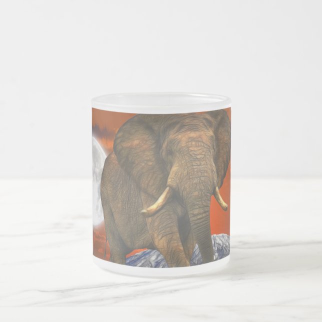 Taza De Cristal Esmerilado Los amantes de los animales salvajes de África (Centro)