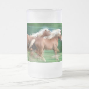 Taza De Cristal Esmerilado Los caballos del Palomino de las Carreras helaron