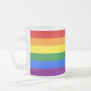 Taza De Cristal Esmerilado Los colores del arcoiris