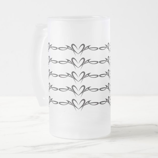 Taza De Cristal Esmerilado Los corazones tribales se desplazan Thunder_Cove (Anverso izquierdo)