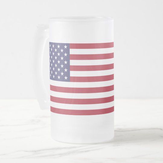 Taza De Cristal Esmerilado Los E.E.U.U. señalan por medio de una bandera