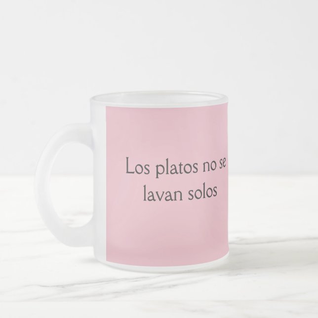 Taza De Cristal Esmerilado Los frases de mamá no se lavan solos (Izquierda)