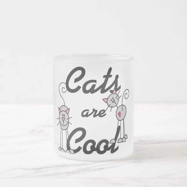 Taza De Cristal Esmerilado Los gatos son camisetas y regalos frescos (Centro)