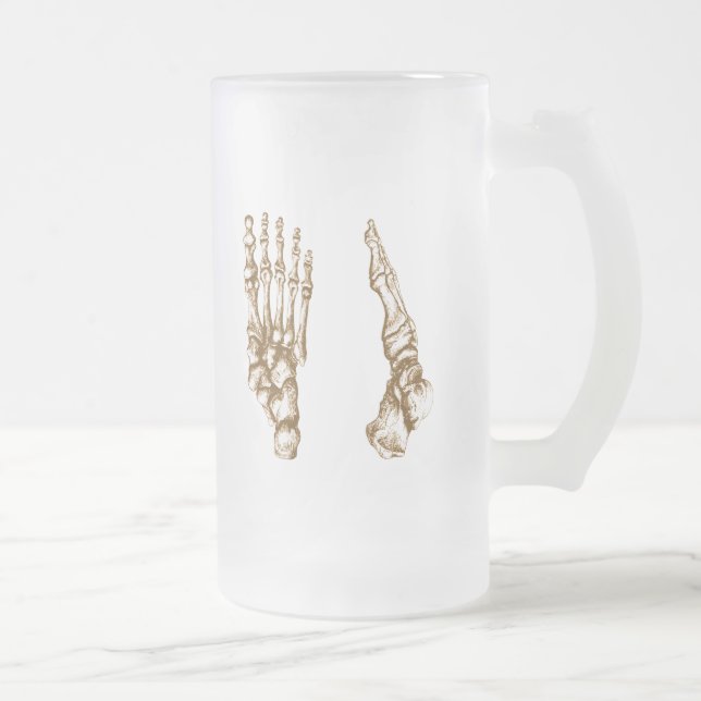Taza De Cristal Esmerilado Los huesos del pie humano (Derecha)