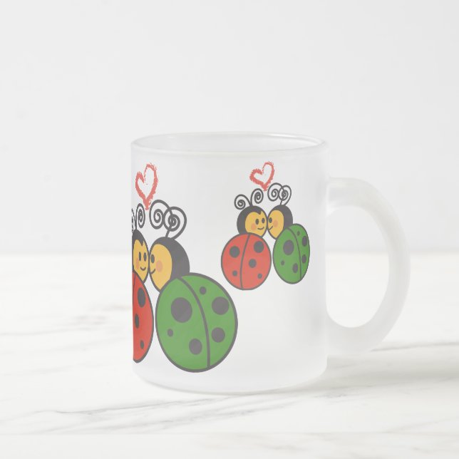 Taza De Cristal Esmerilado Los insectos del amor (Derecha)