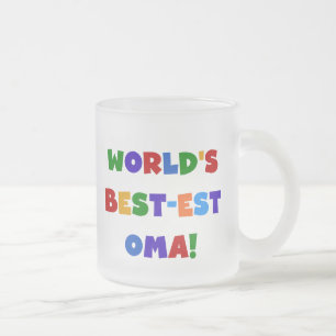 Taza De Cristal Esmerilado Los mejores regalos de color brillante Oma del mun