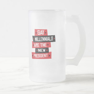 Taza De Cristal Esmerilado Los milenials gays son el nuevo presidente