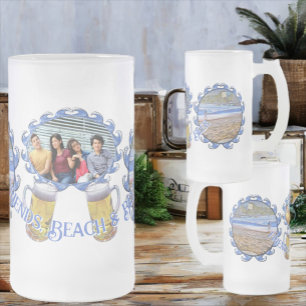 Taza De Cristal Esmerilado Los Muertos Amigos, Playa y Cerveza 786