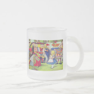 TAZA DE CRISTAL ESMERILADO LOS NIÑOS COLOCAN MUGS - ALICIA EN WONDERLAND Y LA
