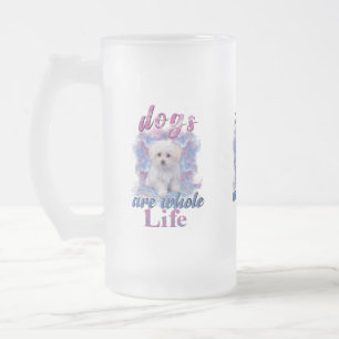 Taza De Cristal Esmerilado Los perros son toda la vida