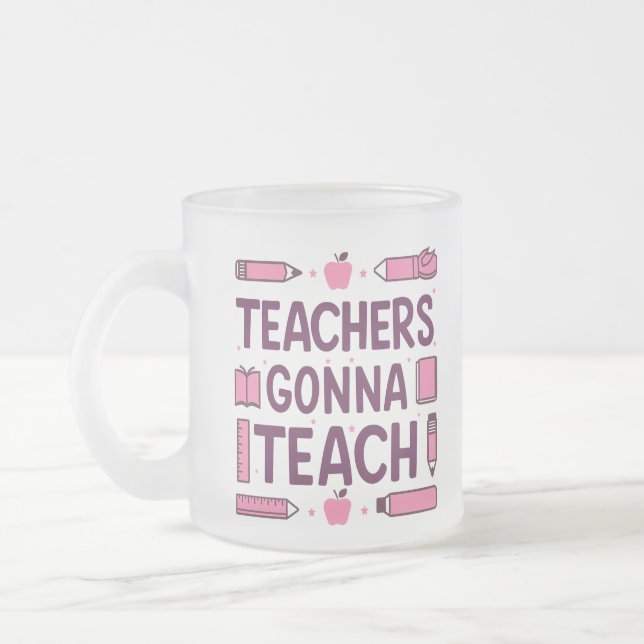 Taza De Cristal Esmerilado Los profesores van a enseñar (Izquierda)