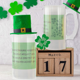 Taza De Cristal Esmerilado Los vecinos irlandeses de Bendición Mug-May te res
