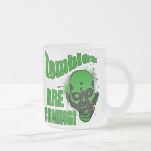 Taza De Cristal Esmerilado Los zombies están llegando