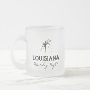 Taza De Cristal Esmerilado Louisiana Sábado Personalizable Nocturno Café Mug