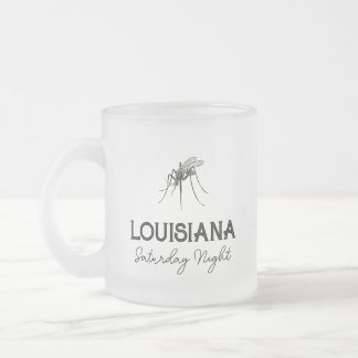 Taza De Cristal Esmerilado Louisiana Sábado Personalizable Nocturno Café Mug