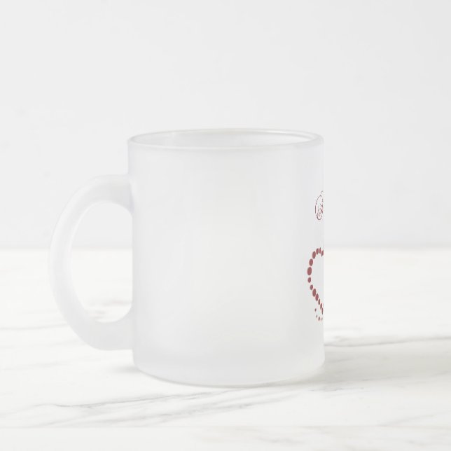 Taza De Cristal Esmerilado Love Amor Heart Valentine (Izquierda)