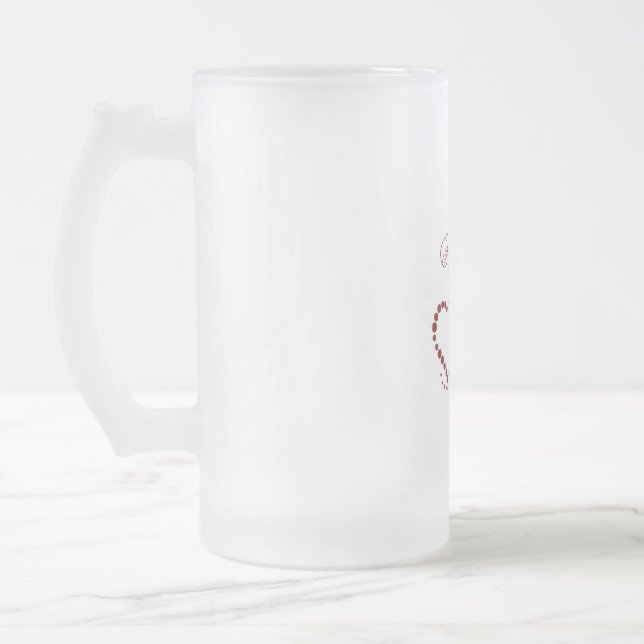 Taza De Cristal Esmerilado Love Amor Heart Valentine (Izquierda)