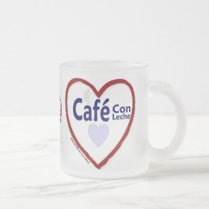 Taza De Cristal Esmerilado Love Café Con Leche - Frosted Mug