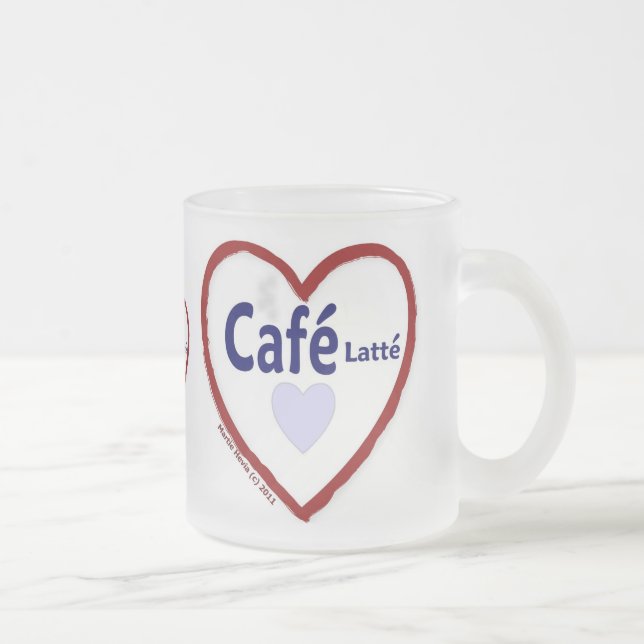 Taza De Cristal Esmerilado Love Café Latté - Frosted Mug (Derecha)