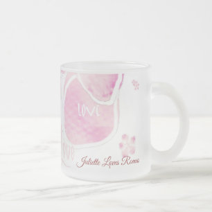 Taza De Cristal Esmerilado Love Cherry Blossom (Personalize)