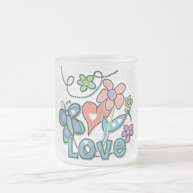 Taza De Cristal Esmerilado Love Garden (Centro)