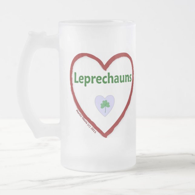 Taza De Cristal Esmerilado Love Leprechauns (Izquierda)