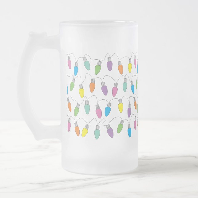 Taza De Cristal Esmerilado Luces de Navidad (Izquierda)