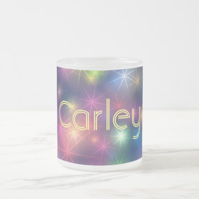 Taza De Cristal Esmerilado Luces de Sparkly Bokeh personalizadas (Centro)