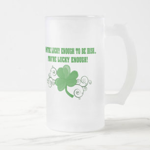 Taza De Cristal Esmerilado Lucky Irish Mug