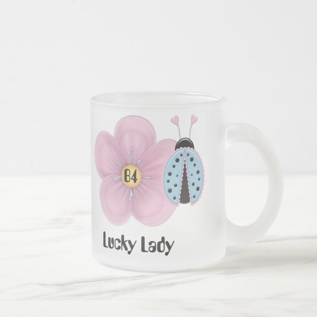 Taza De Cristal Esmerilado Lucky Lady Bingo Mug (Derecha)
