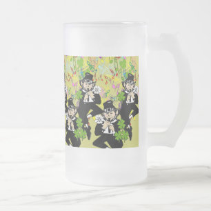 Taza De Cristal Esmerilado Lucky Leprechaun