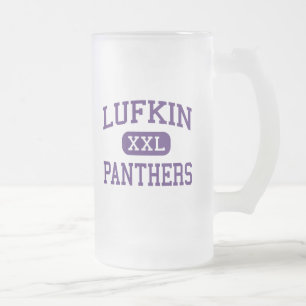 Taza De Cristal Esmerilado Lufkin - panteras - High School secundaria -