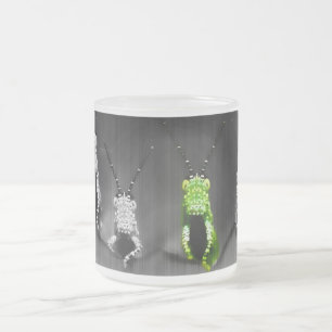 Taza De Cristal Esmerilado Lumpy Green Bug