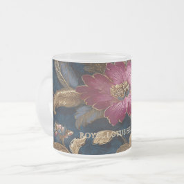 Taza De Cristal Esmerilado Luxury Floral Vintage Royal