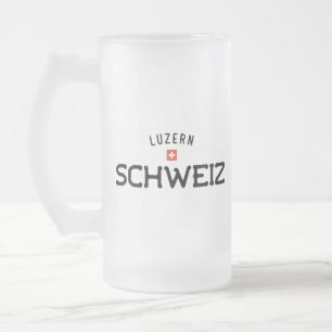 Taza De Cristal Esmerilado Luzern Schweiz (Suiza Lucerna)