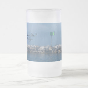 Taza De Cristal Esmerilado Mackinac Breve de agua Frotada