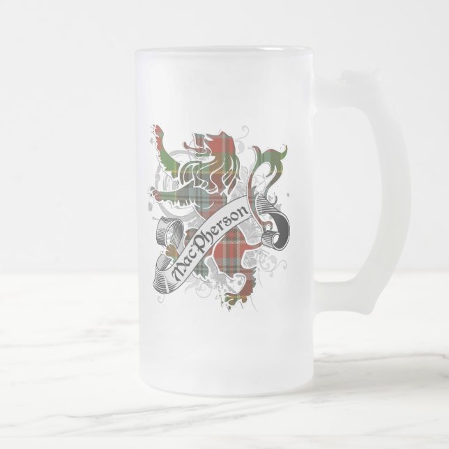 Taza De Cristal Esmerilado MacPherson Tartan Lion (Derecha)