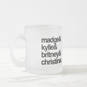 Taza De Cristal Esmerilado Madge Kylie Britney y Christina
