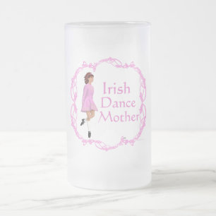 Taza De Cristal Esmerilado Madre de baile irlandés - Rosa