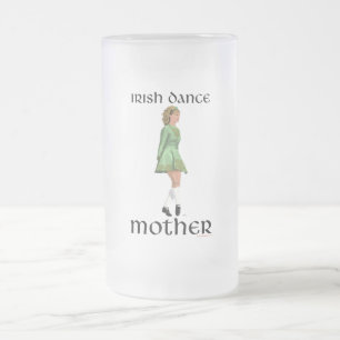Taza De Cristal Esmerilado Madre de baile irlandés - Verde