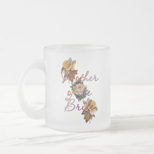 Taza De Cristal Esmerilado Madre De La Novia Floral (Izquierda)