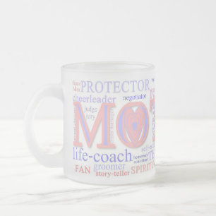 Taza De Cristal Esmerilado MADRE: Los muchos roles de una madre - Mug