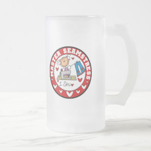 Taza De Cristal Esmerilado Maestra Costurera