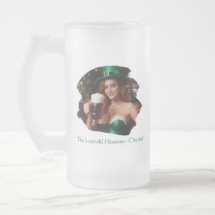 Taza De Cristal Esmerilado Maeve Green Corset Anfitriona Pub Día de San Patri
