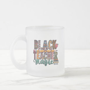 Taza De Cristal Esmerilado Magia del profesor negro: Sip e Inspire