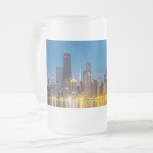Taza De Cristal Esmerilado Magnate de cerveza de vidrio escarpado de Chicago