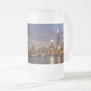 Taza De Cristal Esmerilado Magnate de cerveza de vidrio escarpado nocturno de